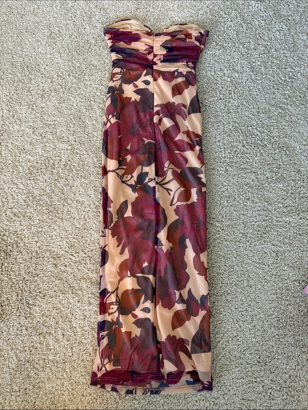 Hello Molly Rainforest Magic Mesh Strapless Maxi Dress Rust - XS - Picture 8 of 8
